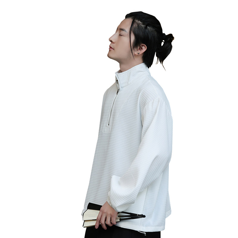 新中式J立领拉链卫衣男ins小众金属拉链套头外套潮WY02-P65控88,女装短外套,电商A005-1