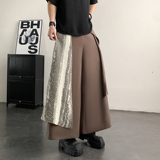 风不规则拼接新中式裙裤慵懒垂感阔腿西裤K161-P85控108，男装西裤，电商A005-1