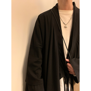 新中式假两件设计感道袍宽松开衫中长款汉服男披风FY09-P95控118图片