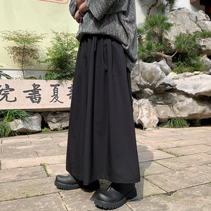 新中式B风原创设计不规则阔腿裤裙裤男K181-P68控88图片