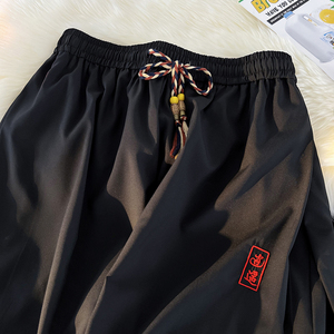 风A冰丝夏天轻薄刺绣哈伦嘻哈裤九分裤K115-P65控88图片