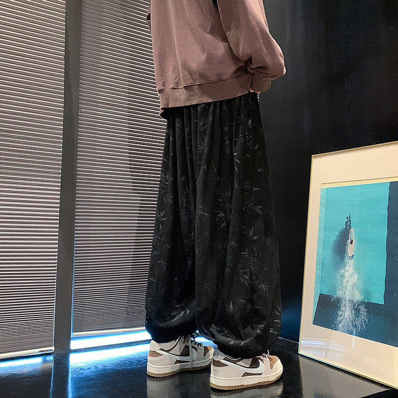 风A树叶新中式保暖灯芯绒阔腿超大码8XL束脚裤男K139-P68控88,男装棉衣,电商A005-1
