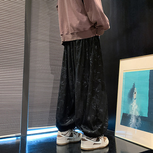 风A树叶新中式保暖灯芯绒阔腿超大码8XL束脚裤男K139-P68控88图片