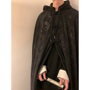 太极服C男灯芯绒外套披风长袍中式打坐二次元斗篷FY07-P175控198图片
