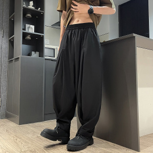 新中式B暗黑不规则小众设计九分嘻哈潮束脚裤男K225-P58控78图片