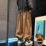 粗竖条纹H加厚加绒保暖摇粒绒灯芯绒灯笼束脚裤男K138-特P78控98，男装棉衣，电商A005-1