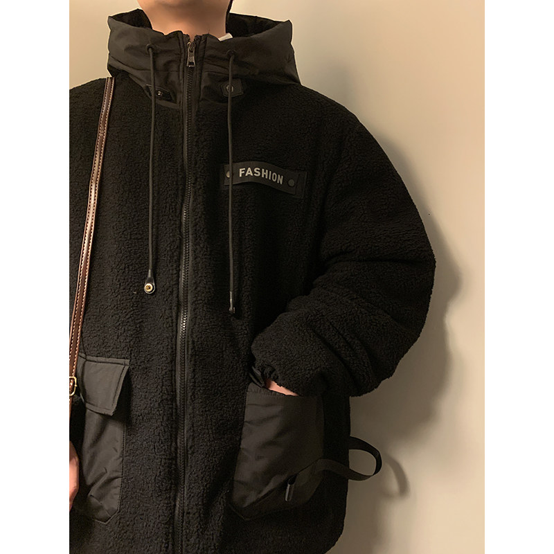 连帽工装C青少年学生羊羔毛棉衣加厚冬季外套男MY58-特P118控158,男装棉衣,电商A005-1