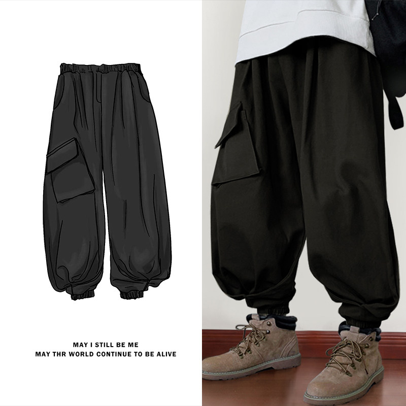 版型已注册美式复古嘻哈Q大口袋设计感阔腿工装冲锋裤K83-P68控88，男装工装外套，电商A005-1