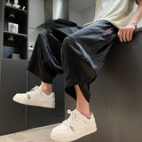 新中式D香云纱龟裂纹冰丝透气萝卜灯笼七分裤男DK172-P58控78，男装牛仔裤，电商A005-1