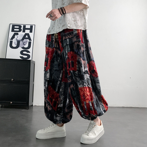 超大码8XL风泰大象垂感折褶小众设计阔腿裤男K275-P68控88，男装休闲裤，电商A005-1