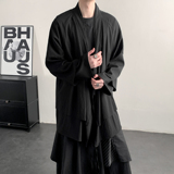 新中式B假两件设计感道袍宽松开衫中长款汉服男披风FY09-P95控118，男装民族服装，电商A005-1
