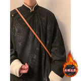 新中式C斜襟龙纹灯芯绒中山装夹棉加厚外套棉衣JK1020-P135控158，男装棉衣，电商A005-1
