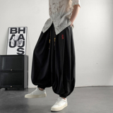 超大码8XL冰丝刺绣九分裤男大桶裤宽松长裤萝卜裤K265-P65控88，男装休闲裤，电商A005-1