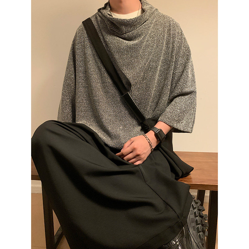 新中式E山本风舞台演出亮闪闪满天星高堆领短袖t恤T56-P65控88,男装T恤,电商A005-1