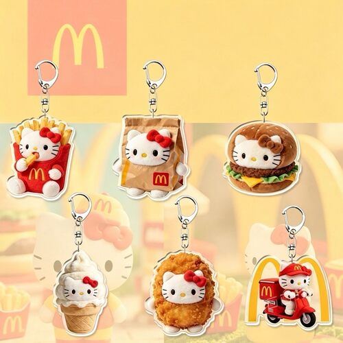 Hello Kitty#麦当劳#联名周边亚克力钥匙扣情侣同款手机背包挂件