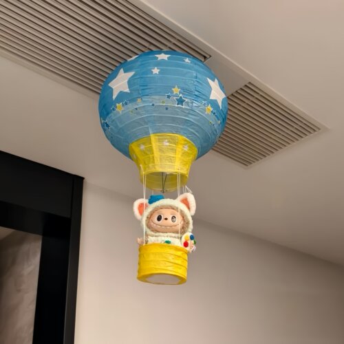 可爱热气球纸灯笼装饰