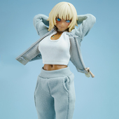 FIGURE6寸机娘窝之壳romankey女素体紧身卫衣卫裤 12娃衣CRAZY