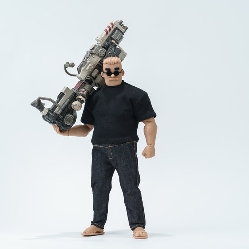 1/10 超6寸强壮方大头中年胖素体ADAM 刃牙背心T恤工装裤牛仔裤