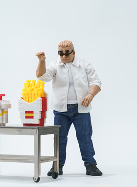 1/10 超6寸强壮体NT03方大头中年胖素体背心牛仔裤衬衣