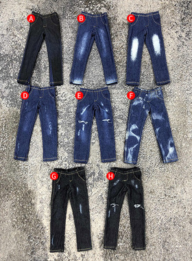 1/12兵人衣服装男新款6寸可动人偶VT壮版潮流玩具洗水牛仔裤现货