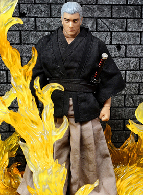6寸 1:12 日漫 MEZCO 可动人偶浪人武士gw vt壮素体武士服套装