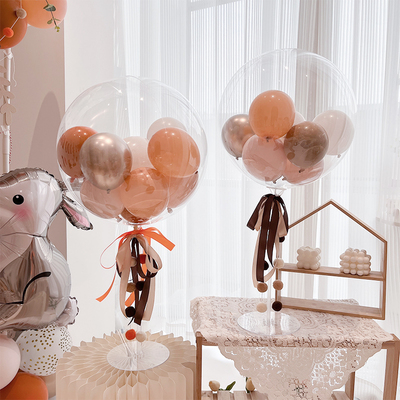 儿童生日波球桌飘立柱桌面摆件