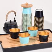 功夫茶杯高档铝箔60ML一次性纸杯家用加厚小号碗水杯商用办公待客