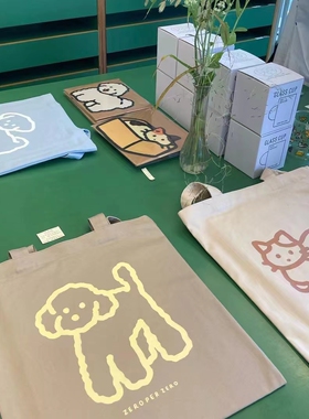 韩国zeroperzero插画帆布袋手提环保袋小清新设购物袋EcoBag现货
