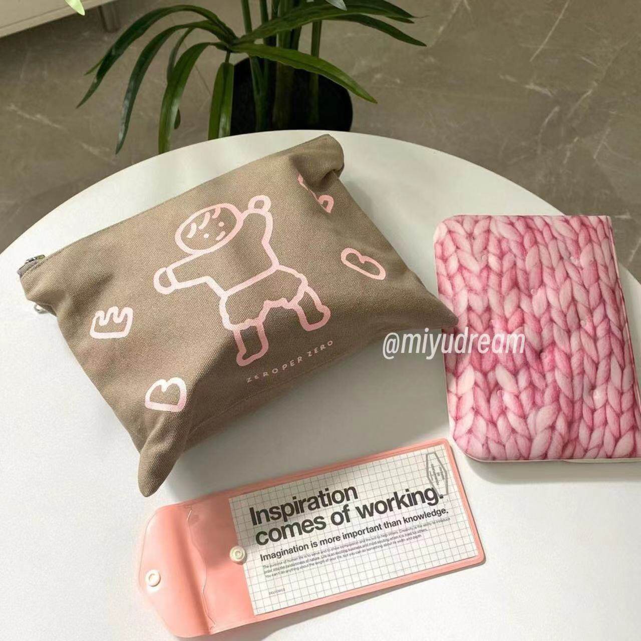 韩国zeroperzero手拿随身包帆布宝宝收纳袋文具化妆袋信封拉链包