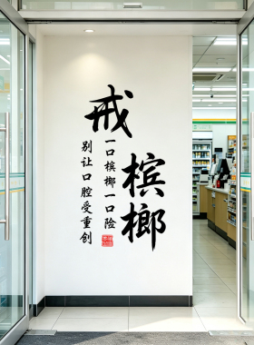 戒槟榔贴纸医院卫生室自粘贴