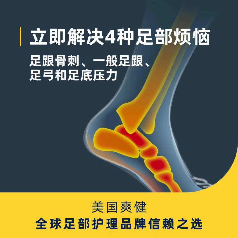 美国Dr.Scholl爽健足跟足弓舒缓鞋垫足跟痛疼足弓支撑舒适鞋垫