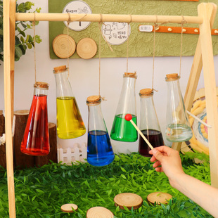 幼儿园小班音乐区自制教玩具视听彩虹音阶互动区域区角材料投放