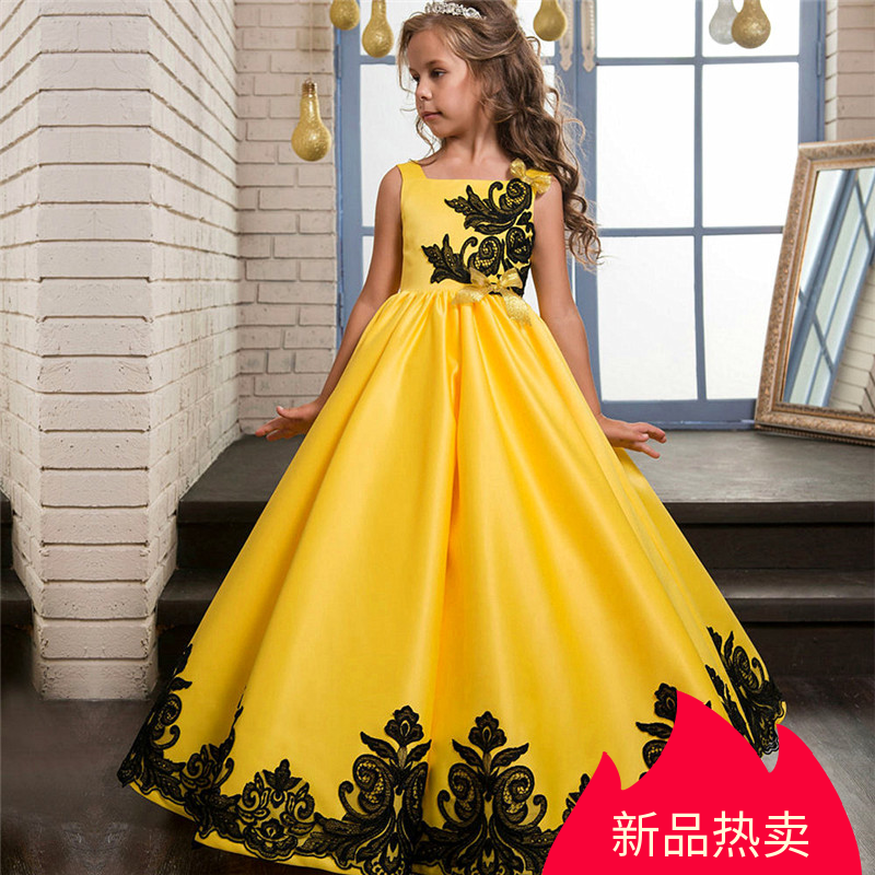 2019 summer New products Explosive money yellow CUHK have more cash than can be accounted for Sleeveless Dress Girls princess dress Evening dressin the Children/Baby/Family fitted , Skirt(New) , Dress  category - from Buy2taobao.com to provide professional Taobao agent buy service