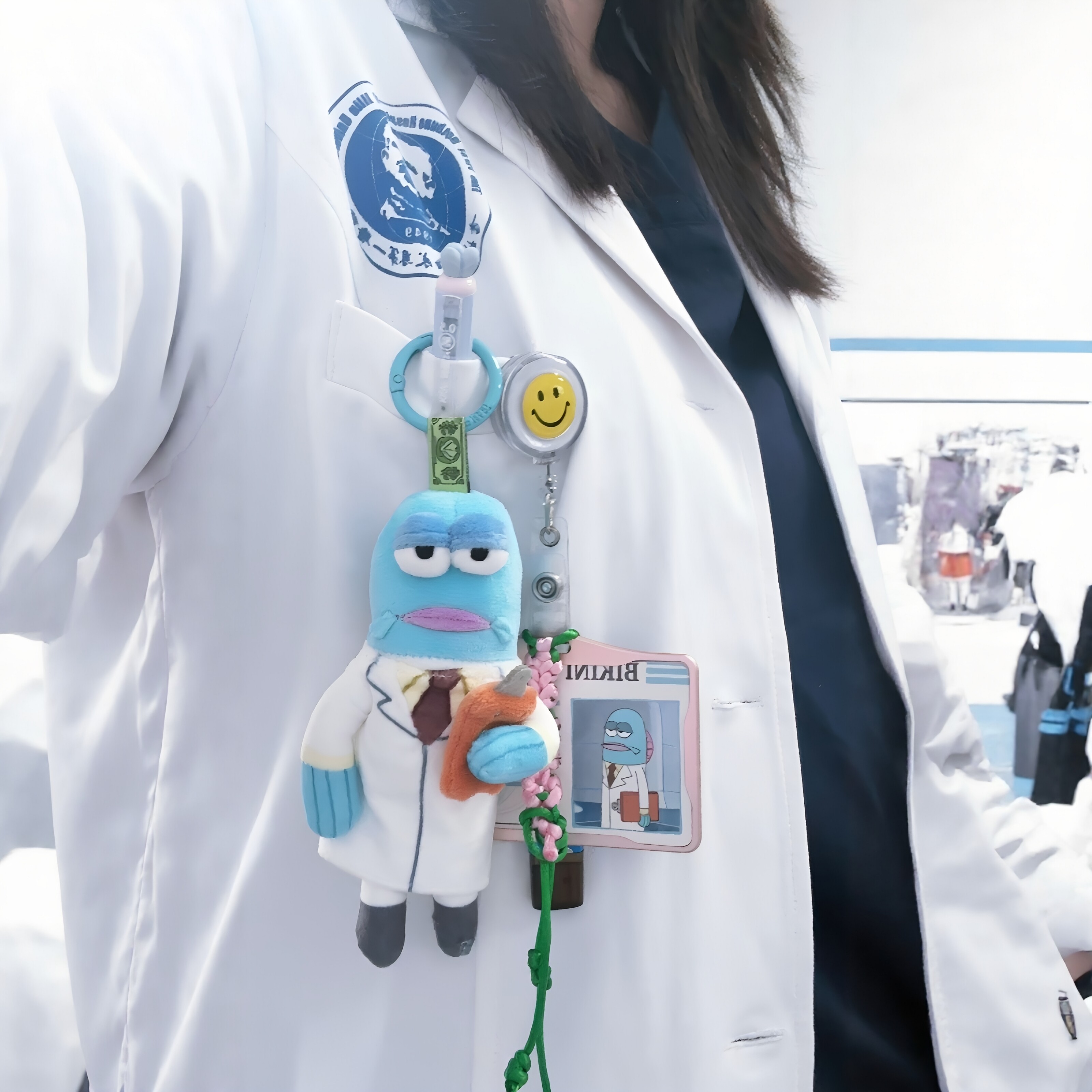 【科研鱼搭子】比奇堡丑鱼玩偶护士版医学生专属挂件白大褂丑鱼鱼