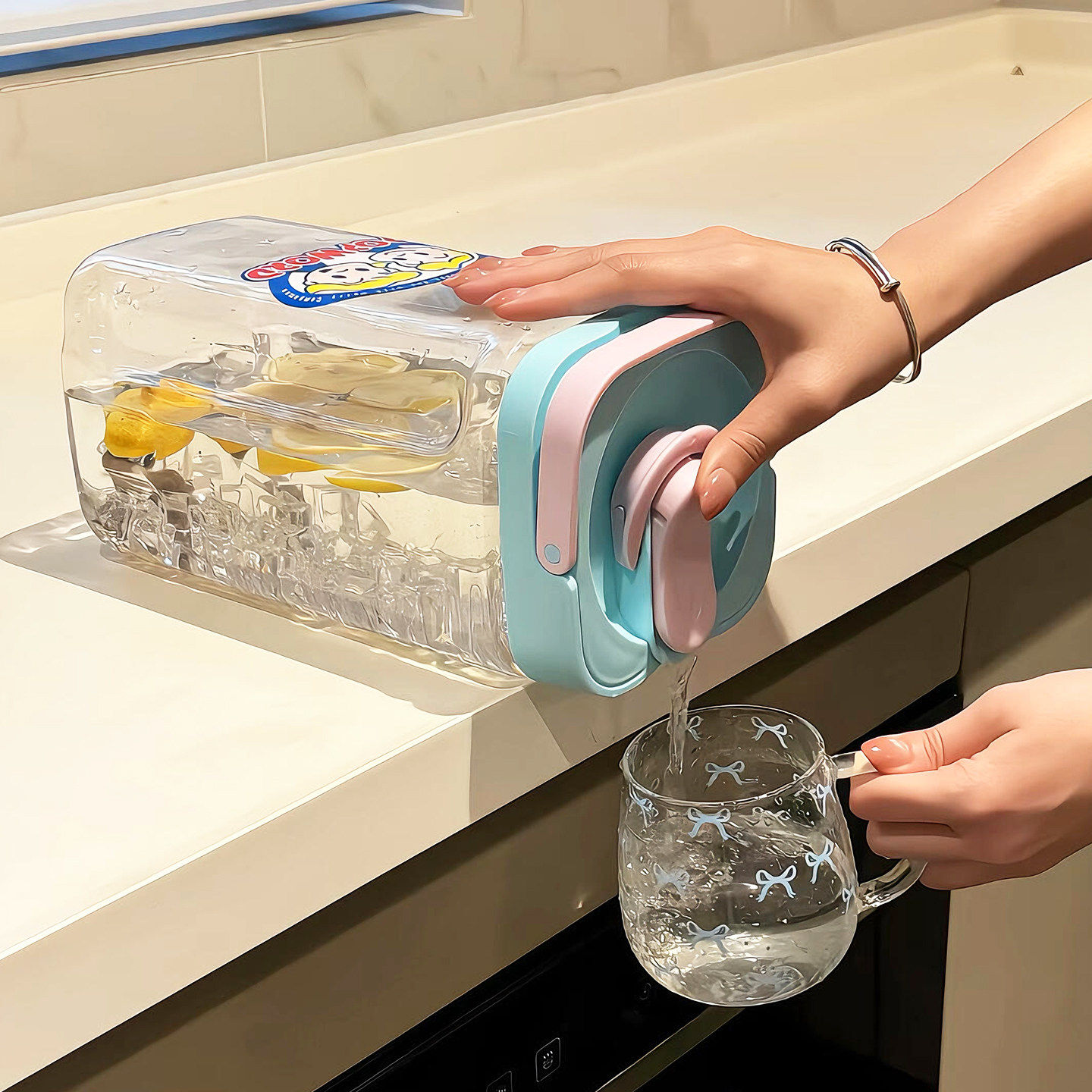 冷水壶带龙头大容量水果茶凉水壶冰箱家用冷泡瓶果汁饮料桶冰水杯