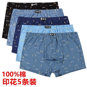 2021新款纯棉内裤男棉质面料100%棉印花男士内裤纯棉平角青年潮流