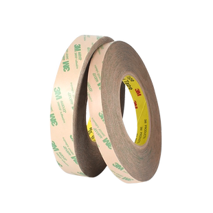 3m468MP双面胶200MP透明双面胶无基材强力高薄耐高温双面胶带0.13MM厚宽1-2-3cm纯胶膜标志牌铭牌面板贴花胶