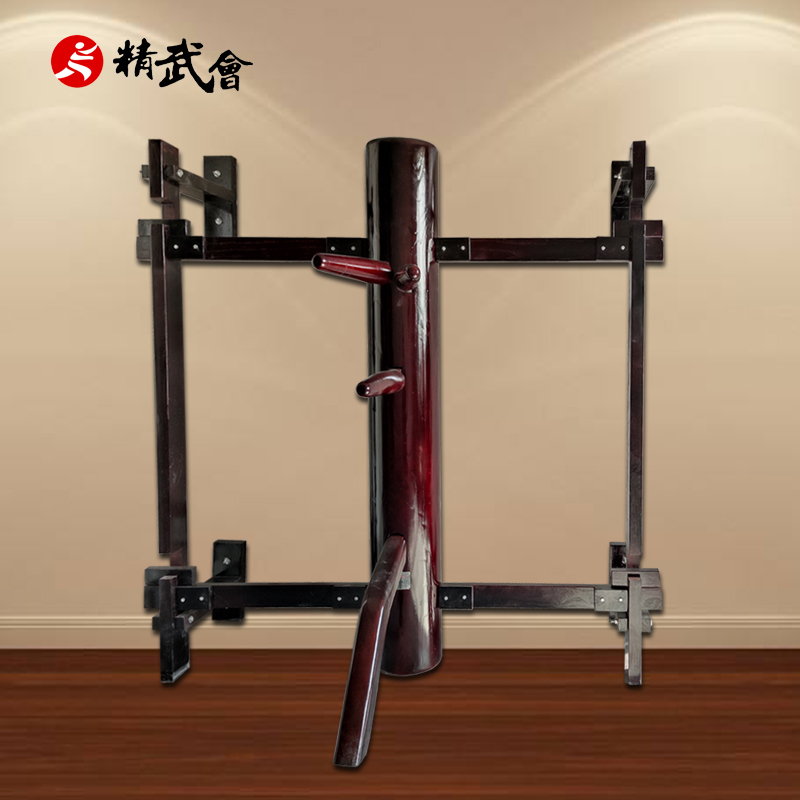 精武会牌叶问悬挂式木人桩 厂家直销原木 永春咏春拳木桩送护垫