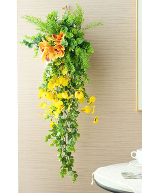 森系跳舞兰仿真花假绿植墙面壁挂