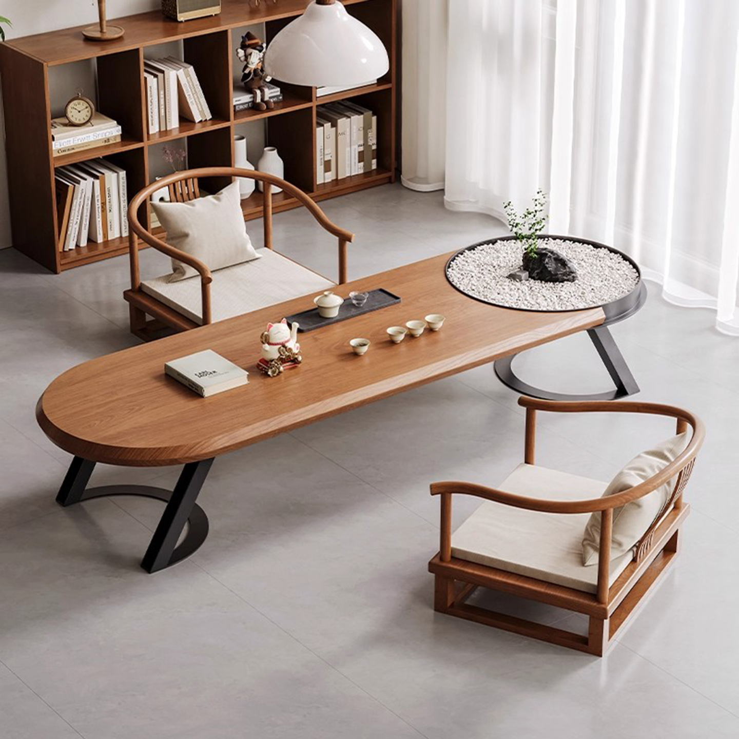 白蜡木侘寂风榻榻米茶几