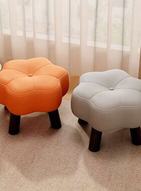小凳子家用客厅矮凳软包茶几沙发凳坐墩小换鞋凳创意花朵凳小板凳