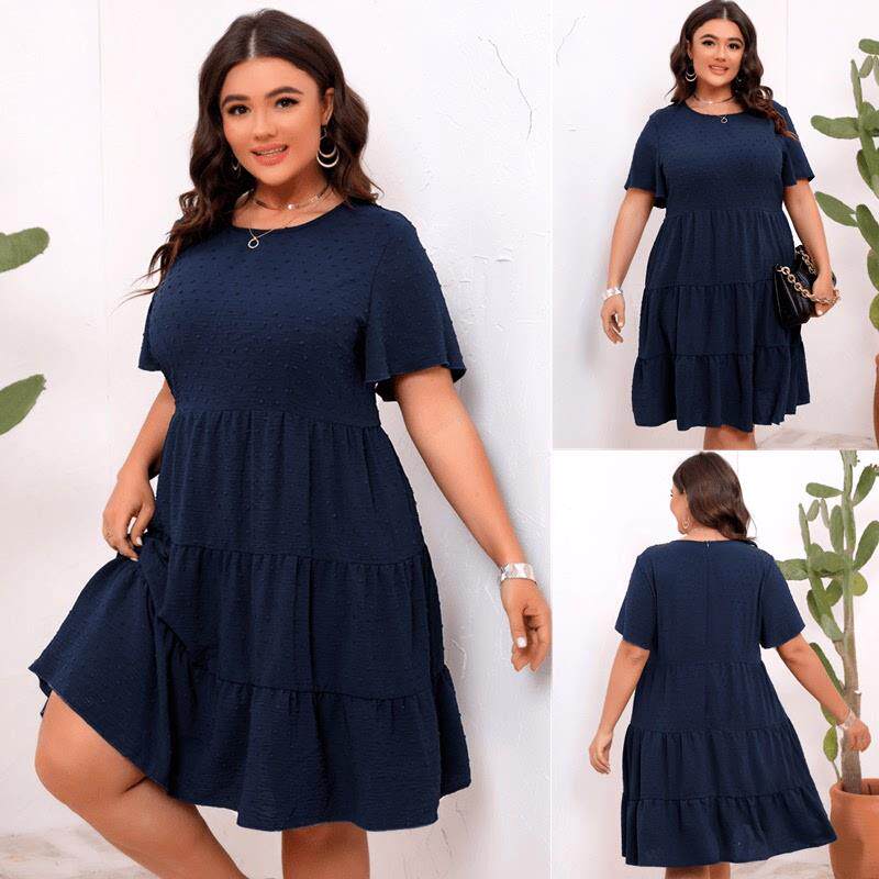 Plus size summer women dresses big size lady dress大码连衣裙