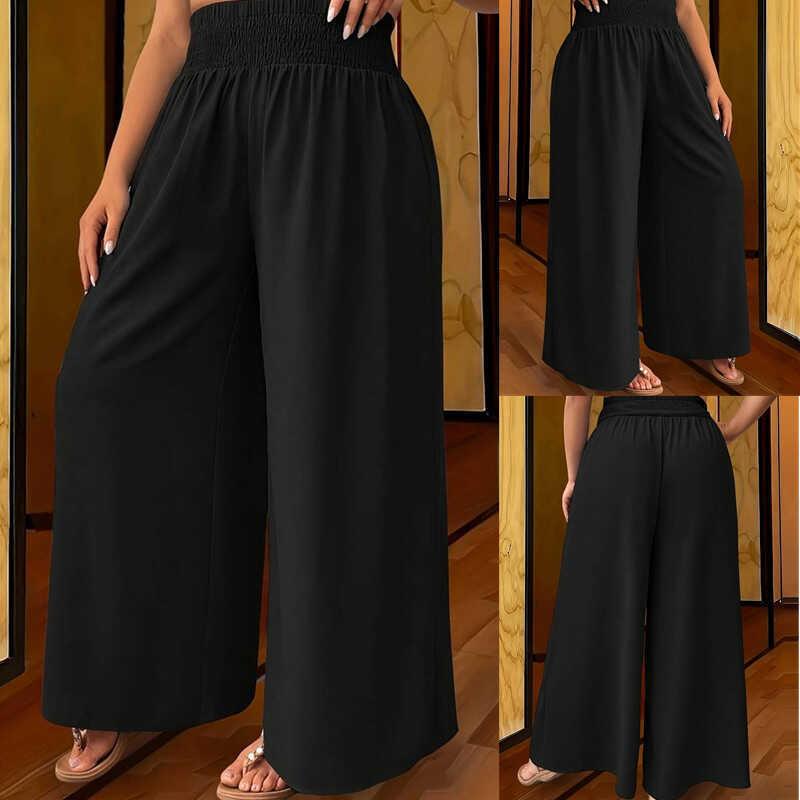 Plus size women slacks Ladies baggy casual pants 松紧大码裤