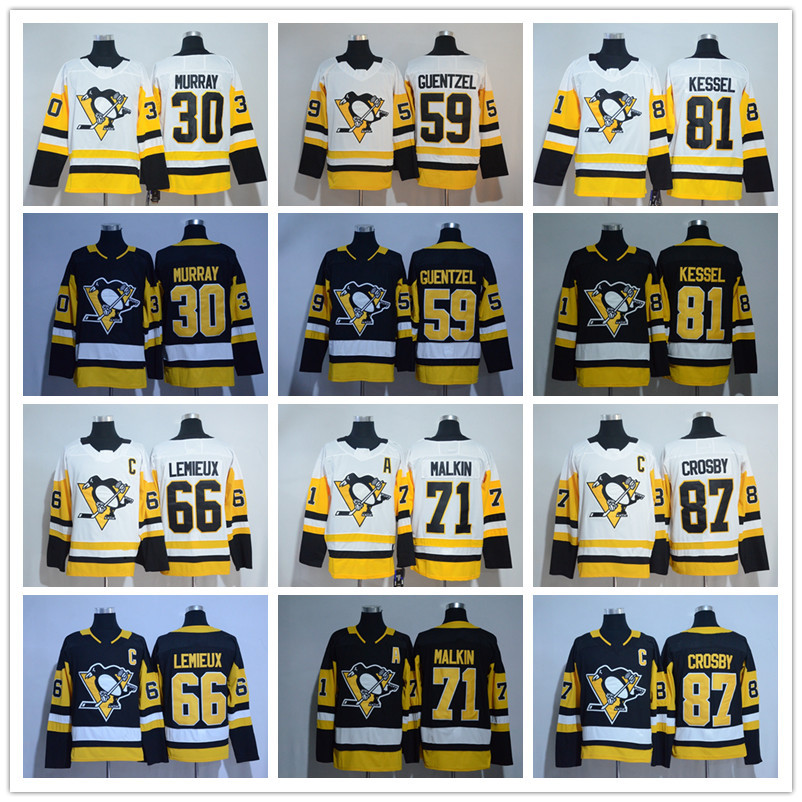 NHL新款球衣 企鹅队刺绣 #59#71#87冰球球衣代发