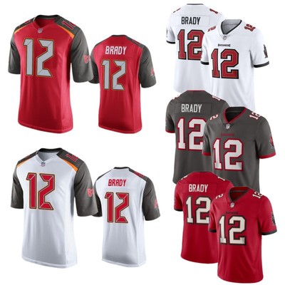 NFL 海盗队球衣 Buccaneers #12 Tom Brady White Red Jersey