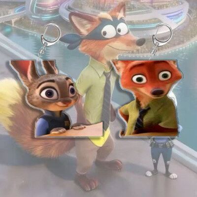 疯狂动物城这叫智取周边朱迪尼克亚克力书包钥匙扣情侣礼物小挂件