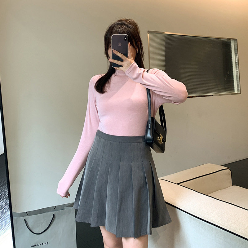 62178丨秋季新款胖mm大码女装经典学院风高腰百褶裙短款半身裙