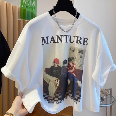 夏装新款大码女装韩系短款无袖背心宽松显瘦高级感撞色T恤