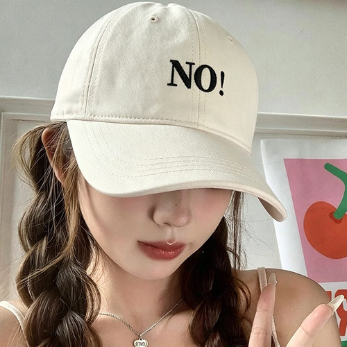 韩版NO！潮流字母刺绣棒球帽春夏季显脸小男女百搭运动软顶鸭舌帽