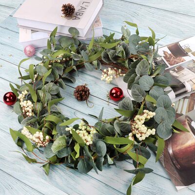 Large Vine Circle Vine Strips Eucalyptus Berry Wreath藤条